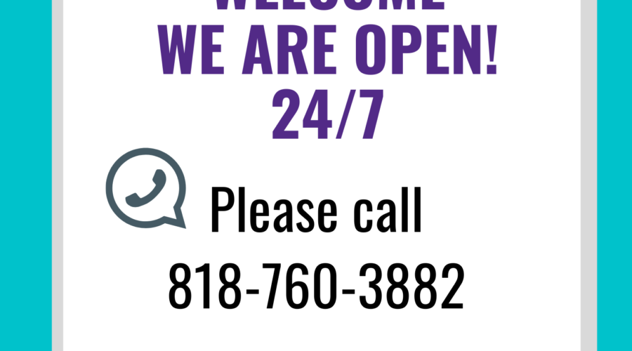 We are open 24/7. Call 8187603882. We will meet you outside.